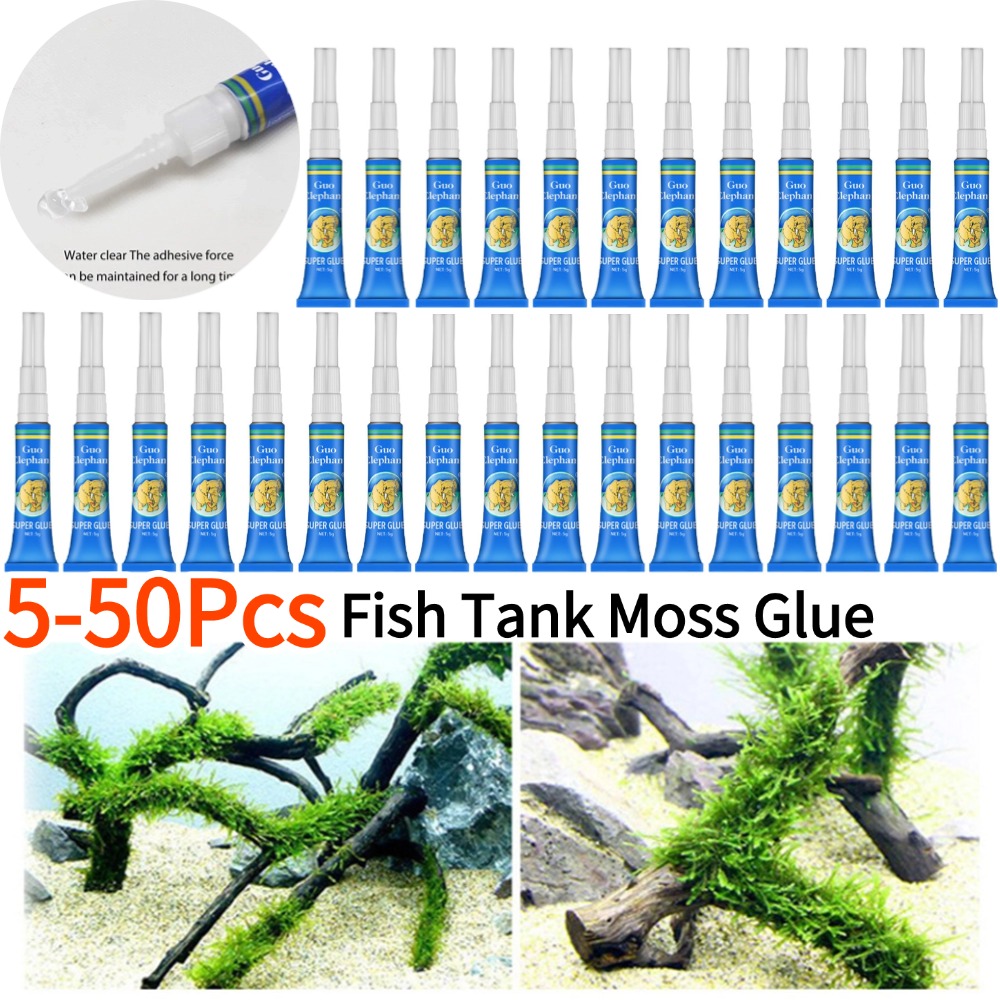 Aquarium Plant Glue Gel - 50-5Pcs Fish Tank Landscaping Moss Glue