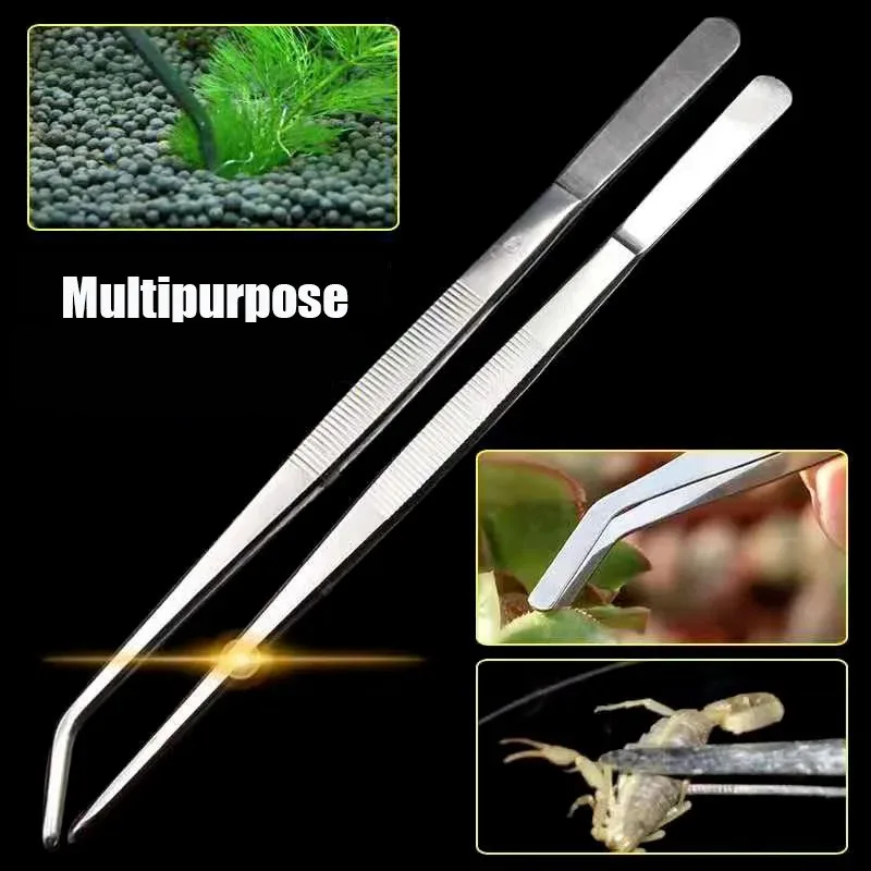 38cm Stainless Steel Aquarium  - Planted Clip Tweezers ulasan dan harga