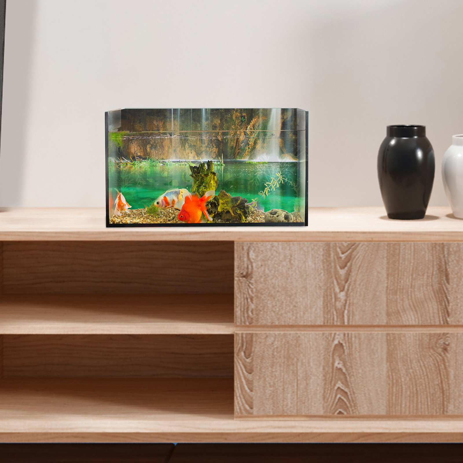 Fish Tank Background Sticker 3 - Aquarium Planted Background ulasan dan harga
