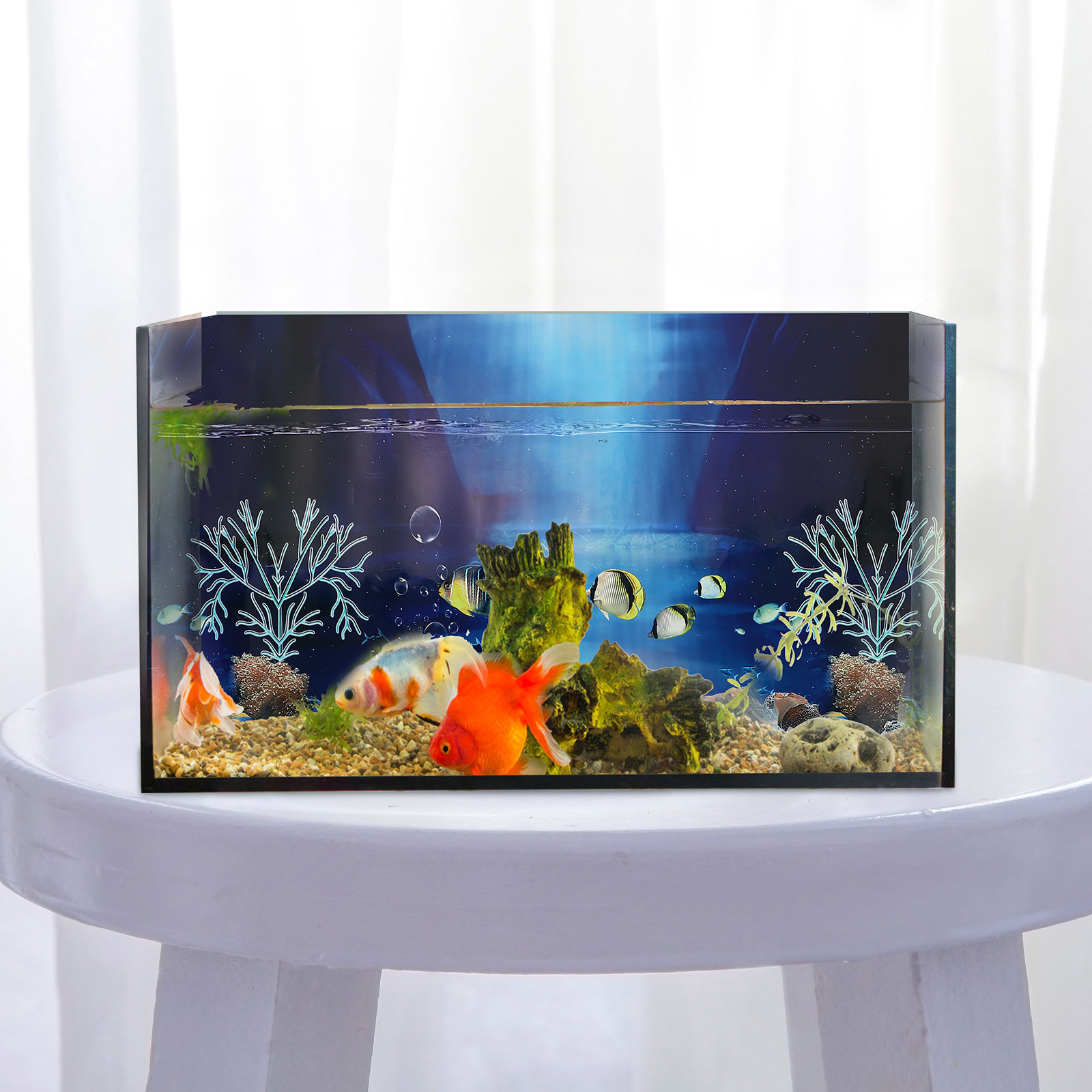 Fish Tank Background Sticker 3 - Aquarium Planted Background ulasan dan harga