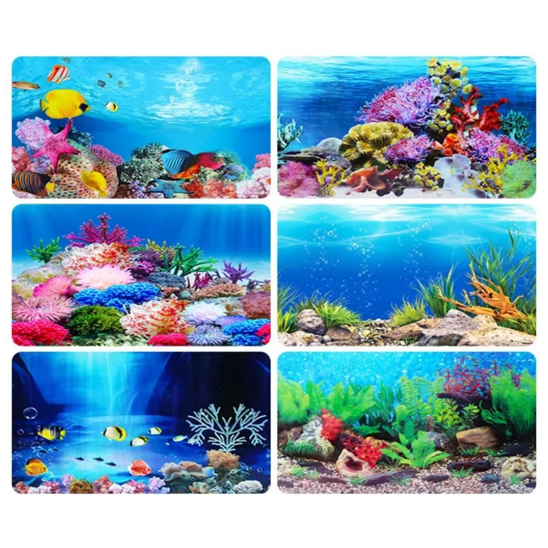 Background Aquarium 3D Sticker - Aquarium Planted Background ulasan dan harga