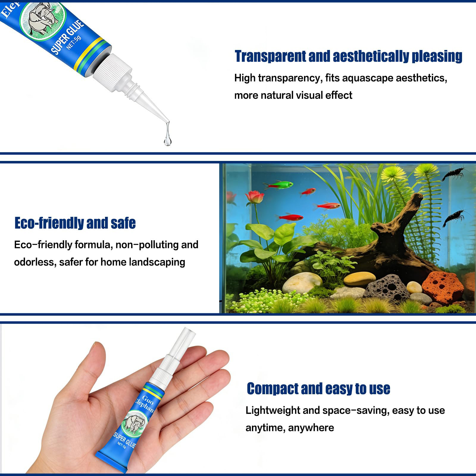Instant Aquarium Glue for Aqua - Aquarium Plant Glue Gel ulasan dan harga