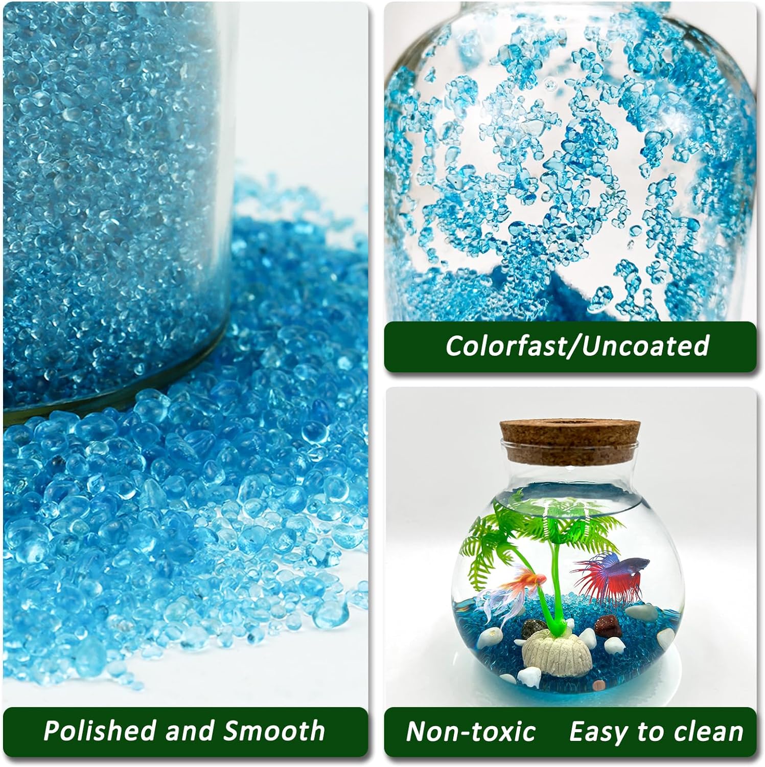 500g Aquarium Decoration Stone - Aquarium Sand White ulasan dan harga